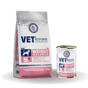 Vet Response dry dog food Veterinary Diet Weight-Balance - sausā barība suņiem 1,6kg + Weight-Balance - konservs suņiem 400g (DĀVANĀ)